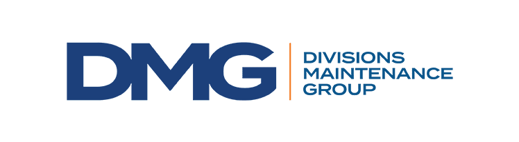 "DMG Divisions Maintenance Group" logo in blue with an orange vertical line separating the acronym and the full company name.