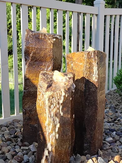 Three-Tiered Basalt Column Water Feature