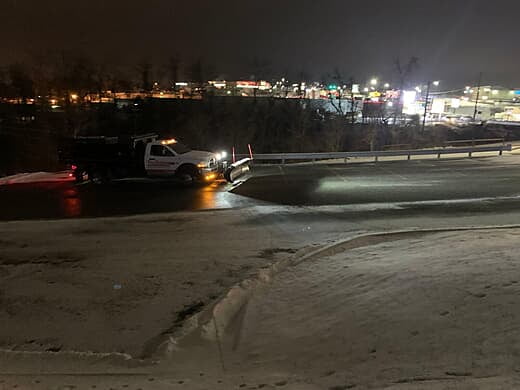 Nighttime Snow Plowing